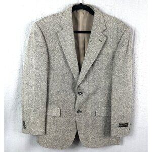Hunt Valley Blazer Mens 40R Brown Tan 100% Silk Sport Coat Jacket Vintage Career